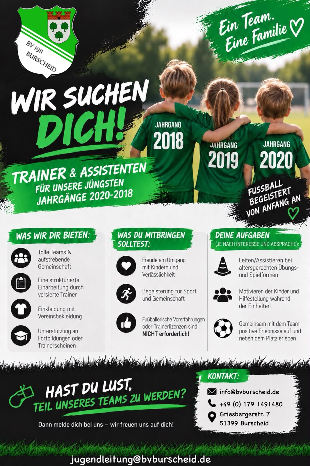 BV 1911 Burscheid sucht Kinder- und Jugendtrainer